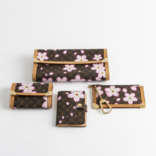 Four small 'Cherry Blossom' leather accessories, 2003