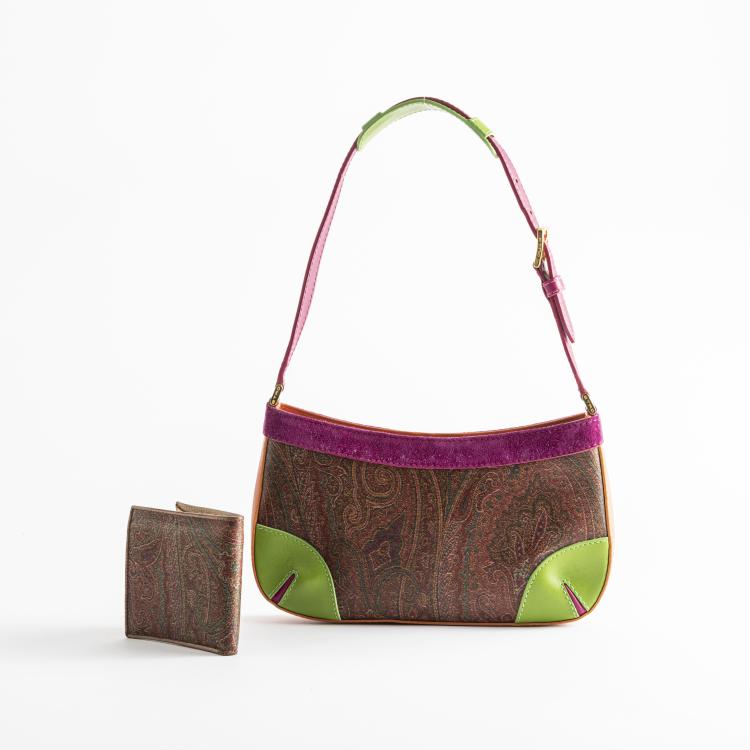 Hauptbild zu Objekt, Handbag and wallet with a paisley pattern, Etro, Mailand, 160E 833