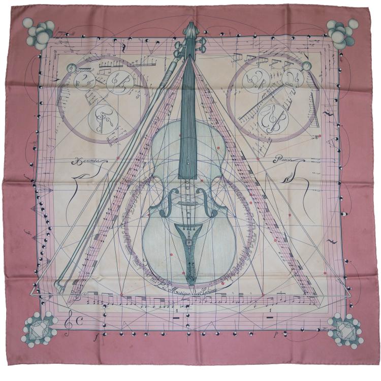 Hauptbild zu Objekt, 'La Musique Des Spheres' scarf, 1996, Zoe Pauwels, Herm&egrave;s, Paris, 160E 792