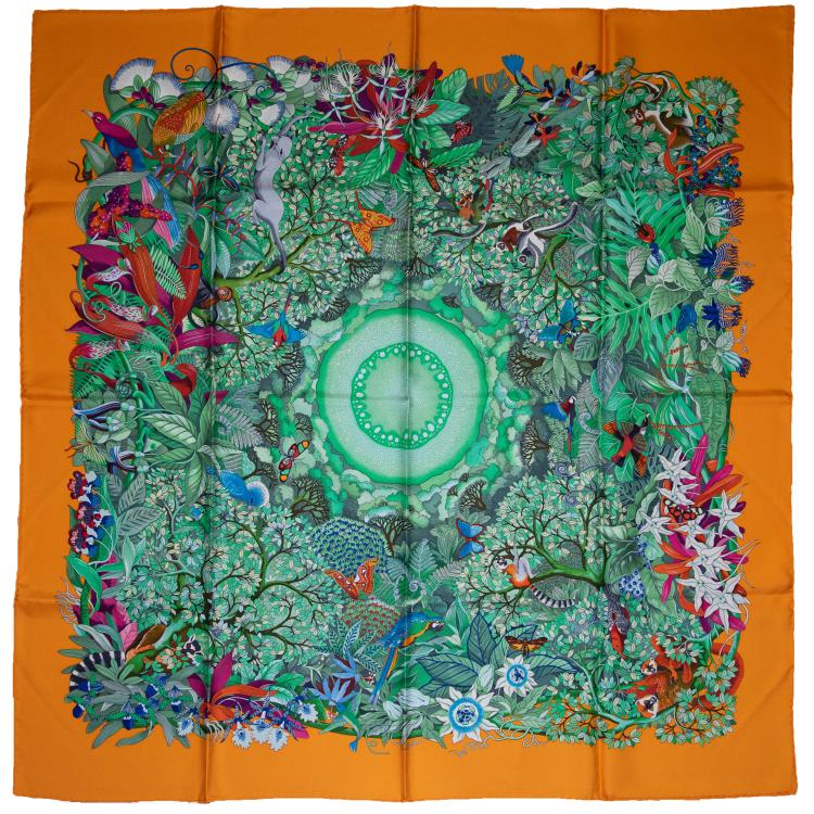 Hauptbild zu Objekt, Seidentuch 'Au Coeur de la Vie', 2007, Aline Honor&eacute;, Herm&egrave;s, Paris, 160E 786