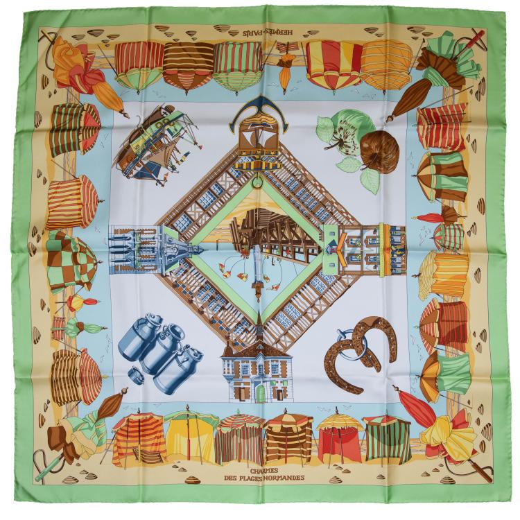 Hauptbild zu Objekt, 'Charmes des Plages Normandes' scarf, 1999, Lo&iuml;c Dubigeon, Herm&egrave;s, Paris, 160E 781