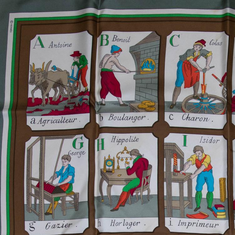 Bild 1 zu Objekt, Seidentuch 'Alphabet des Metiers', 1945, Philippe Dauchez, Herm&egrave;s, Paris, 160E 779