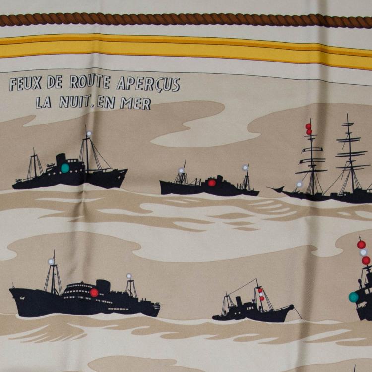 Bild 1 zu Objekt, Silk scarf 'High beams seen at night, at sea', 1952, Pierre P&eacute;ron, Herm&egrave;s, Paris, 160E 793