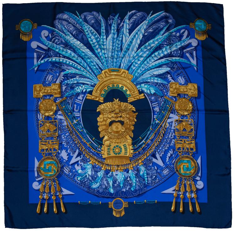 Hauptbild zu Objekt, 'L'Or des Incas' scarf, Cathy Latham, Herm&egrave;s, Paris, 160E 787