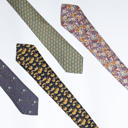 Four ties with animal motifs