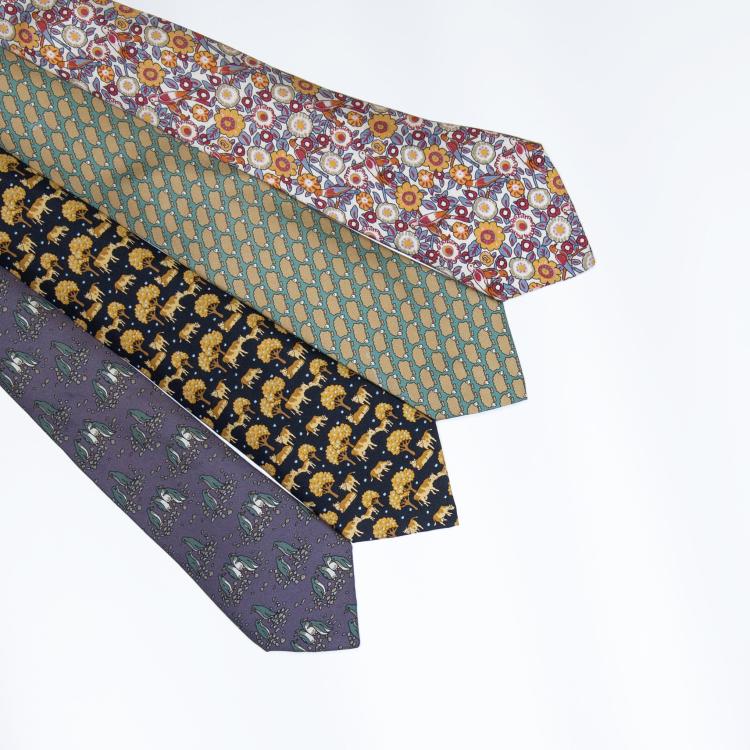 Bild 1 zu Objekt, Vier Krawatten mit Tiermotiven, Herm&egrave;s, Paris, 160E 804