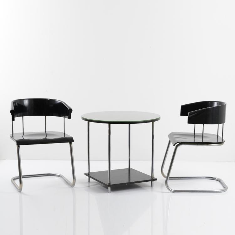 Bild 1 zu Objekt, 2 'RB 1' armchairs, table, c. 1939, Mauser Werke, Waldeck, 158B 361