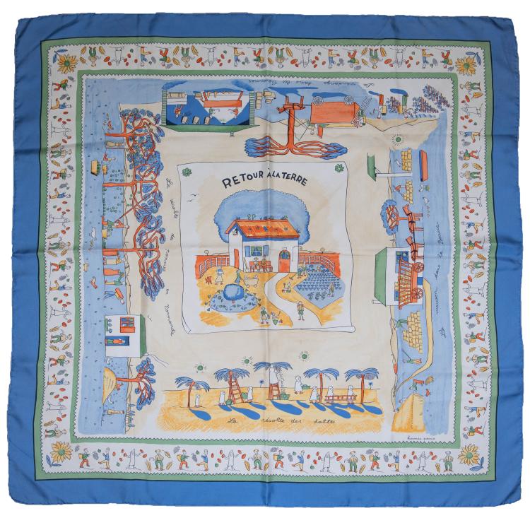 Hauptbild zu Objekt, 'Retour &agrave; la Terre' scarf, 1942, Oliver Dumas, Herm&egrave;s, Paris, 160E 785