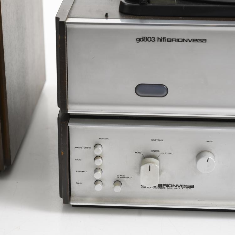 Bild 7 zu Objekt, Plattenspieler 'gd 803', Tuner 'as 602' und zwei Lautsprechern 'da 903', 1967, Achille Castiglioni,Pier Giacomo Castiglioni, Brionvega, Mailand, 160A 96