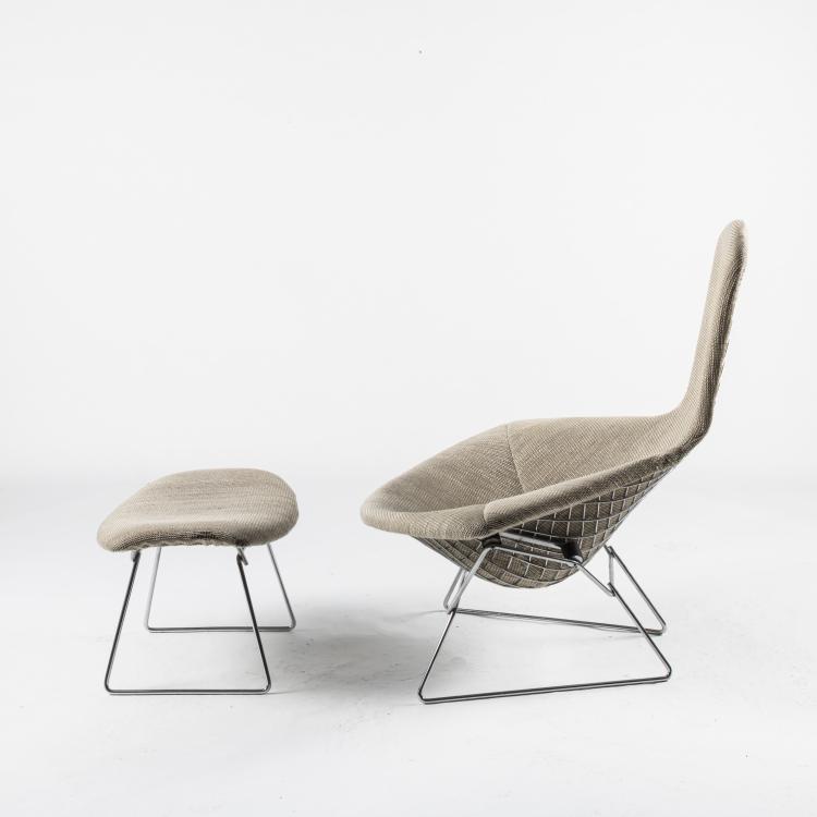 Bild 1 zu Objekt, Sessel 'Bird chair' mit Ottoman, 1950, Harry Bertoia, Knoll International, New York, 161C 504