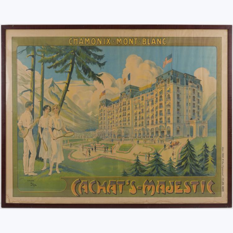 Hauptbild zu Objekt, Poster 'Cachat's - Majestic - Chamonix Mont-Blanc', c. 1910, C&acirc;ndido Aragonez de Faria (Faria), Faria, Atelier, Paris, 159C 667