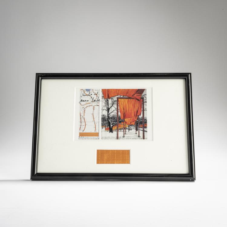 Bild 1 zu Objekt, Postkarte und Stoffmuster von 'The Gates, Project for Central Park, New York City, 2005', 2004,  Christo und Jeanne Claude, 160C 606