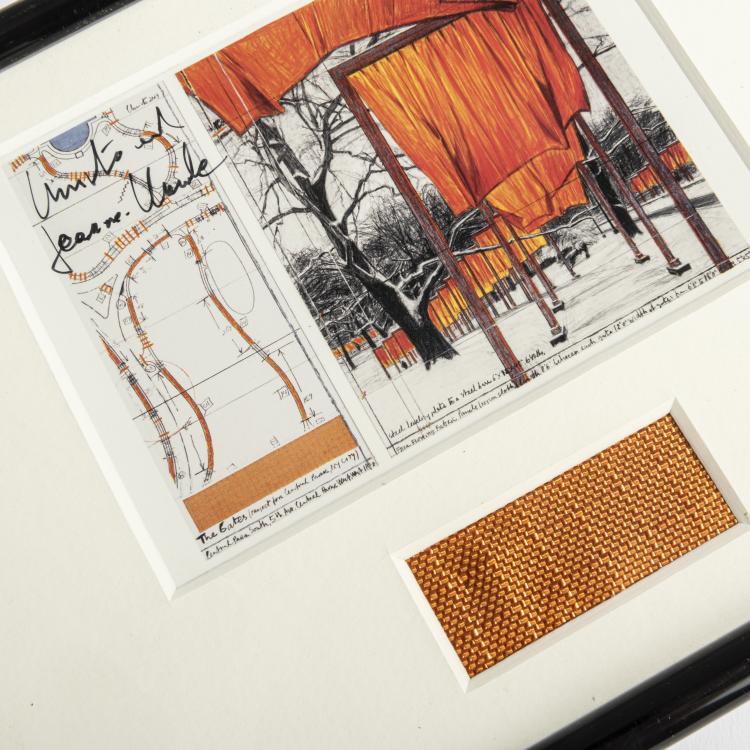 Bild 2 zu Objekt, Postkarte und Stoffmuster von 'The Gates, Project for Central Park, New York City, 2005', 2004,  Christo und Jeanne Claude, 160C 606
