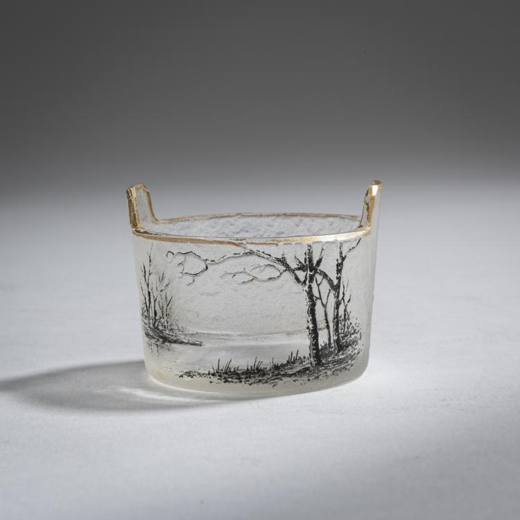 Hauptbild zu Objekt, Salzf&auml;sschen 'Delft', um 1898, Daum Fr&egrave;res, Nancy, 159B 93