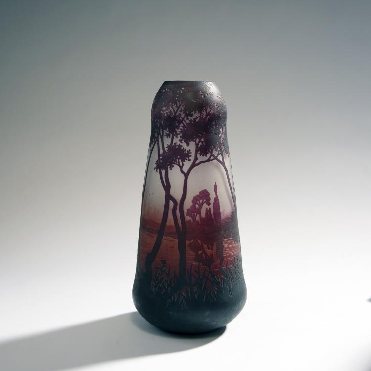 Hauptbild zu Objekt, Vase 'Paysage lacustre, Cr&eacute;puscule', 1910-15, Daum Fr&egrave;res, Nancy, 159B 124