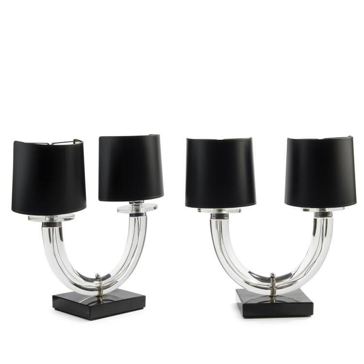 Hauptbild zu Objekt, Zwei Tischleuchten, um 1930, Jacques Adnet,Jean Adnet, Adnet, Paris (zugeschrieben), 159C 596