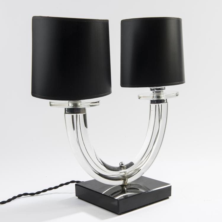 Bild 2 zu Objekt, Zwei Tischleuchten, um 1930, Jacques Adnet,Jean Adnet, Adnet, Paris (zugeschrieben), 159C 596