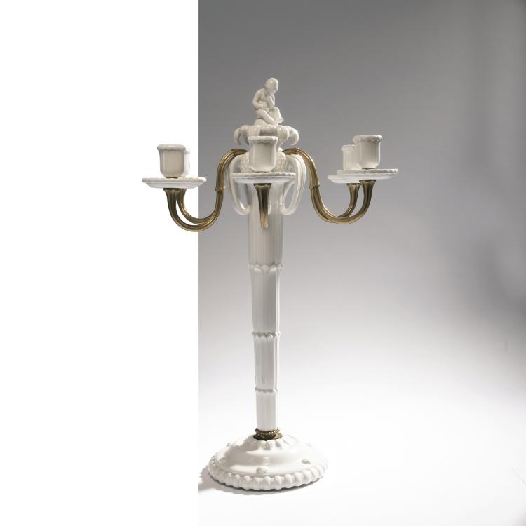 Hauptbild zu Objekt, Candelabrum from the 'Wedding Parade', 1908, Adolph Amberg, Berlin, KPM, 159C 499