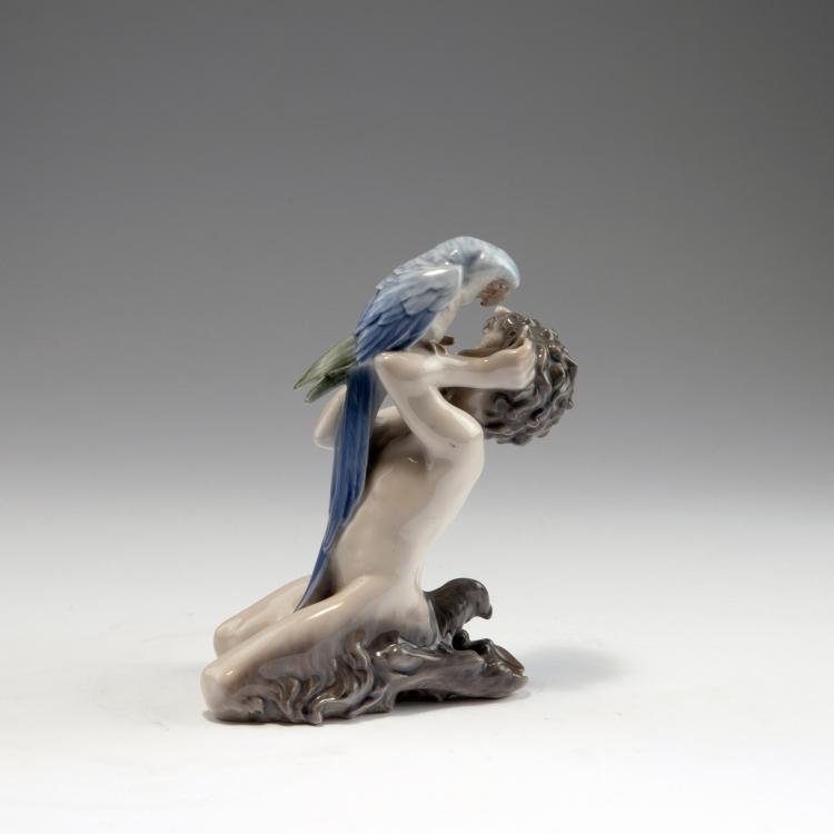 Bild 1 zu Objekt, Faun mit Papagei, um 1900, Christian Thomsen, Kopenhagen, KPM, 159C 512