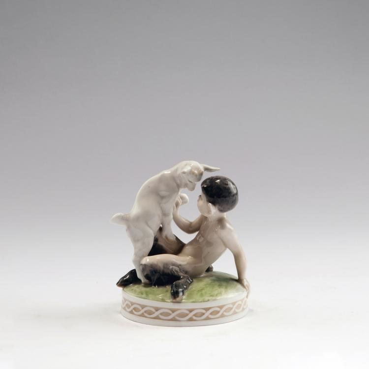 Hauptbild zu Objekt, Pan and Billygoat, 1916, Christian Thomsen, Kopenhagen, KPM, 159C 514