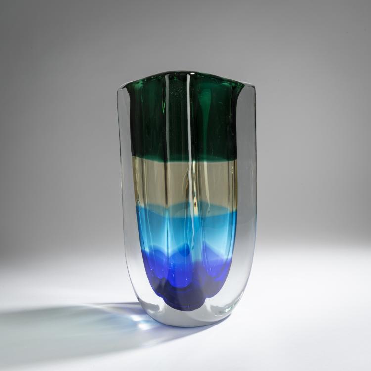 Hauptbild zu Objekt, 'A fasce sommerso' vase, 1992, Fulvio Bianconi, Venini & C., Murano, 158C 866
