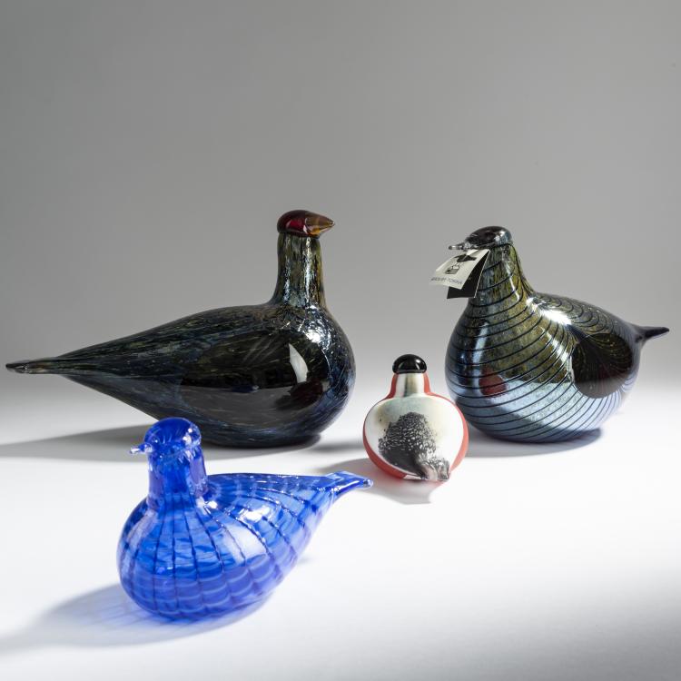 Hauptbild zu Objekt, 4 birds: pheasant, capercaillie, blue-tailed bull, bullfinch, 1992-2000, Oiva Toikka, Nuutaj&auml;rvi, Notsj&ouml; f&uuml;r Iittala, Kalvola, 158B 440
