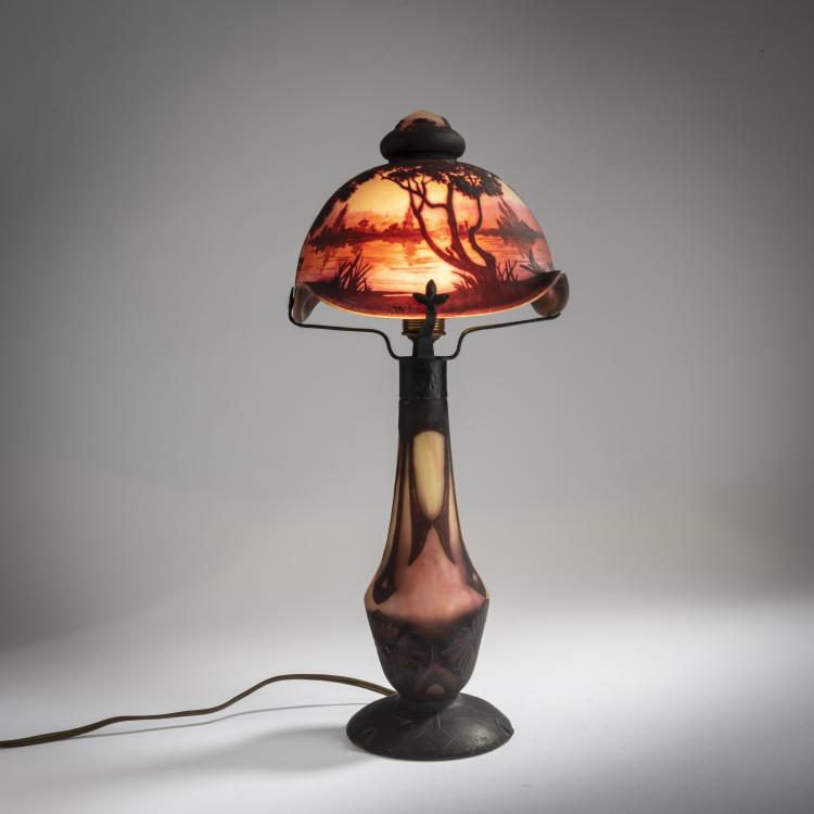 Bild 2 zu Objekt, Tischleuchte 'Paysage lacustre', um 1910, Daum Fr&egrave;res, Nancy, 159B 138