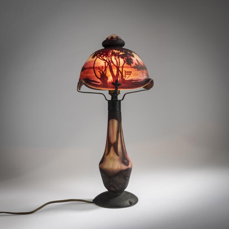 Bild 3 zu Objekt, Tischleuchte 'Paysage lacustre', um 1910, Daum Fr&egrave;res, Nancy, 159B 138