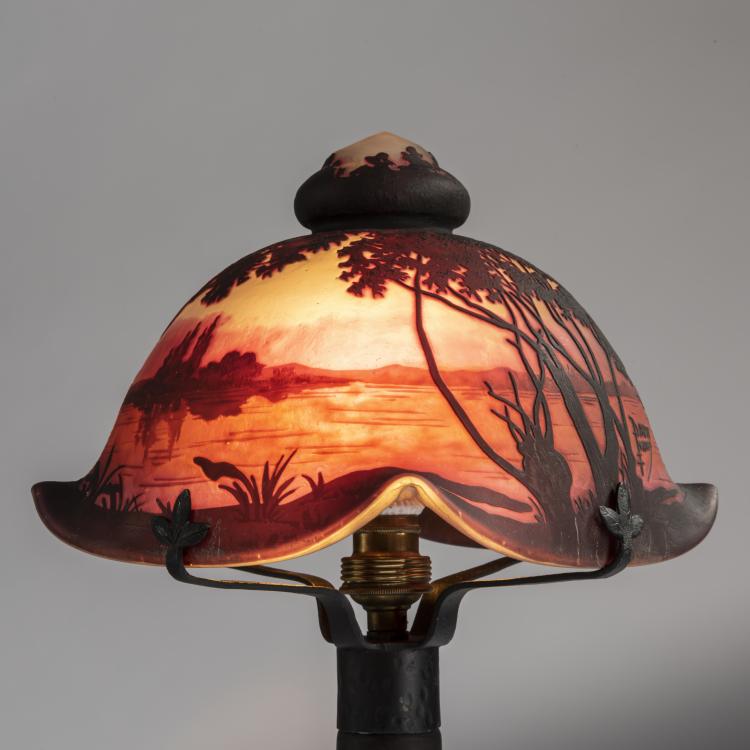 Bild 5 zu Objekt, Tischleuchte 'Paysage lacustre', um 1910, Daum Fr&egrave;res, Nancy, 159B 138