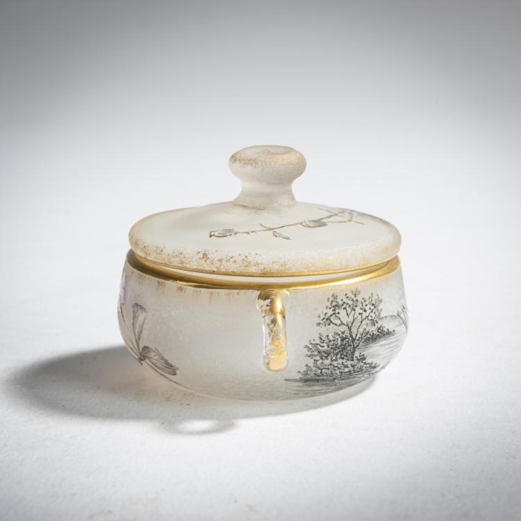 Bild 1 zu Objekt, Deckeld&ouml;schen 'La Colombe et la Fourmi', 1898, Daum Fr&egrave;res, Nancy, 159B 91