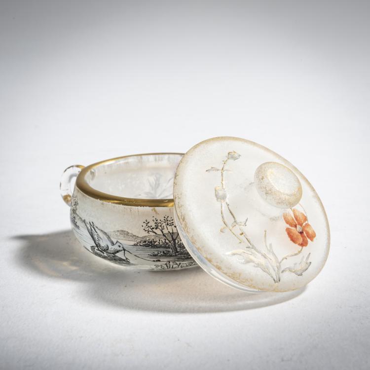 Bild 3 zu Objekt, Deckeld&ouml;schen 'La Colombe et la Fourmi', 1898, Daum Fr&egrave;res, Nancy, 159B 91