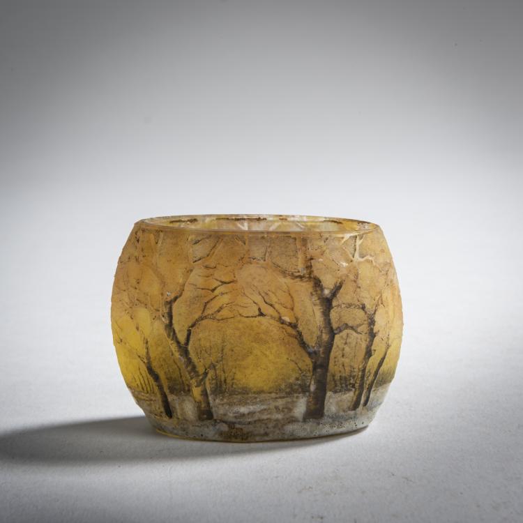 Hauptbild zu Objekt, Miniatur-Vase 'Cr&eacute;puscule neige' oder 'Paysage hiver', um 1902, Daum Fr&egrave;res, Nancy, 159B 106