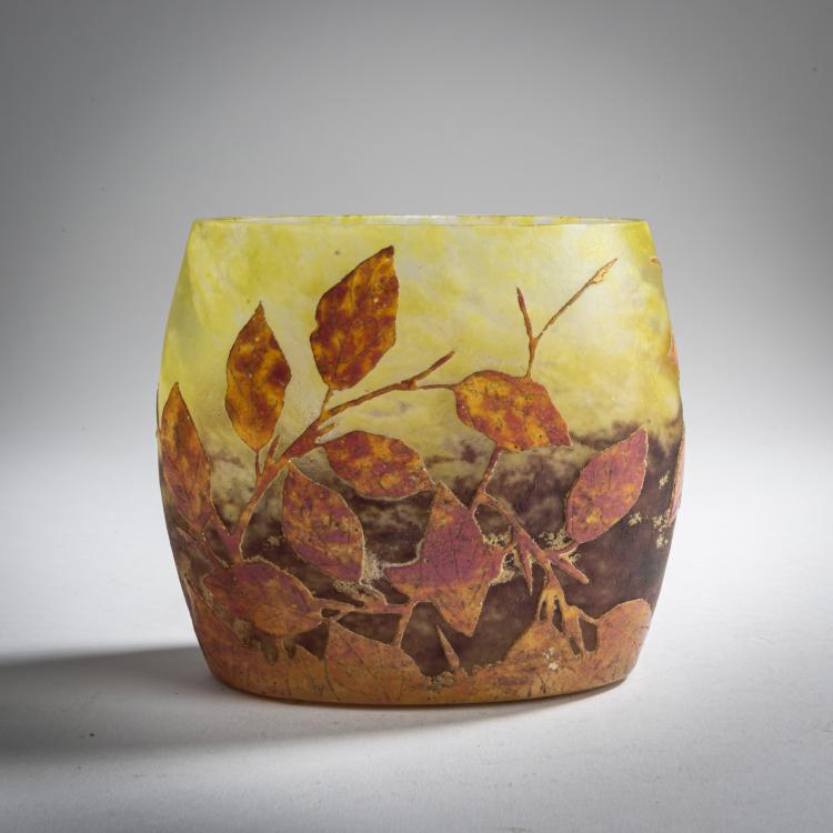 Hauptbild zu Objekt, Vase 'Feuilles en Automne', um 1910, Daum Fr&egrave;res, Nancy, 159B 142