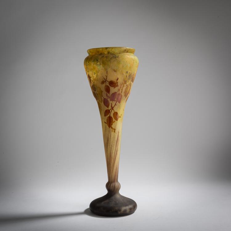 Hauptbild zu Objekt, Gro&szlig;e Vase '&Eacute;glantine', um 1910, Daum Fr&egrave;res, Nancy, 159B 144
