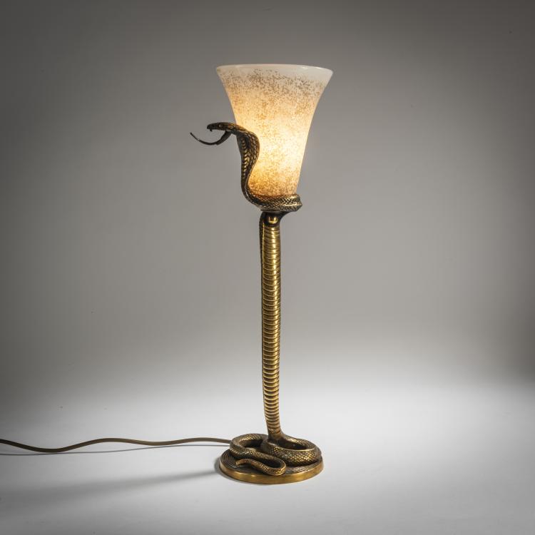 Bild 2 zu Objekt, Table light with snake base, 1920-26, Daum Fr&egrave;res, Nancy, 159B 151