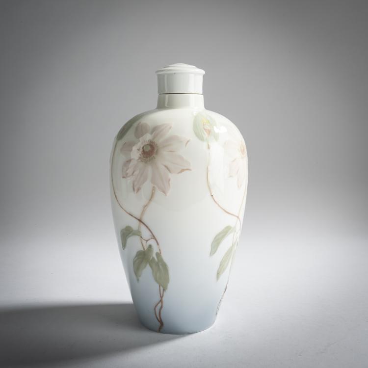 Bild 1 zu Objekt, Deckelvase mit Klematis, um 1898, Rudolf Hentschel,Julius Hentschel, Meissen, StPM, 159C 517