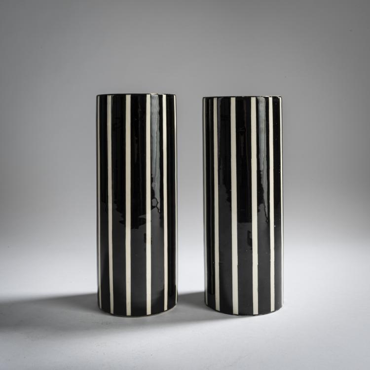 Hauptbild zu Objekt, 2 vases, c. 1906, Bertold L&ouml;ffler,Michael Powolny, Gmundner Keramik, 160A 53