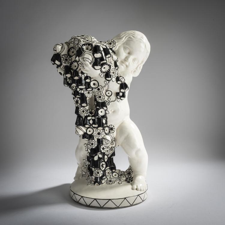 Hauptbild zu Objekt, Putto with Flowers (Spring), c. 1907, Michael Powolny, Gmundner Keramik, 159C 552