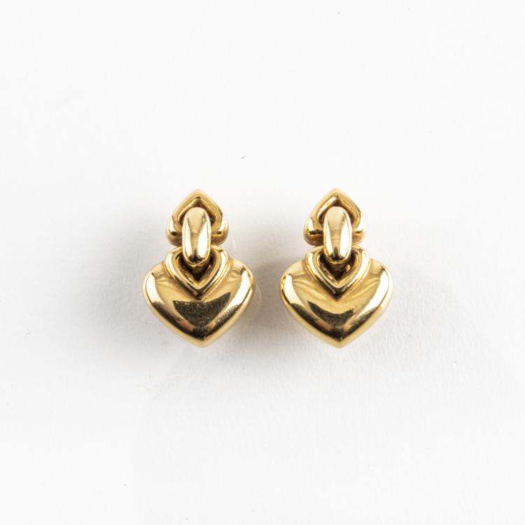 Hauptbild zu Objekt, Paar Ohrclips 'Double Heart', 2000er Jahre, Bulgari, Rom, 160E 765