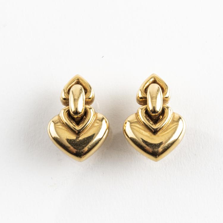 Bild 1 zu Objekt, Paar Ohrclips 'Double Heart', 2000er Jahre, Bulgari, Rom, 160E 765