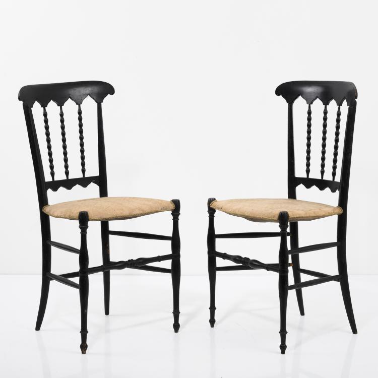 Bild 1 zu Objekt, Zwei 'Chiavari'-St&uuml;hle, 1920/30er Jahre, Colombo Sanguineti (zugeschrieben), Sanguineti, Fratelli, Chiavari (zugeschrieben), 161A 1