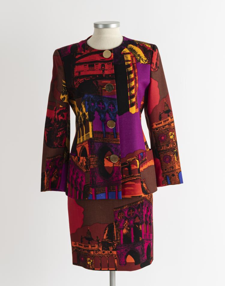 Hauptbild zu Objekt, Costume with architectural motifs, c. 1990, Genny, Mailand, 160E 854