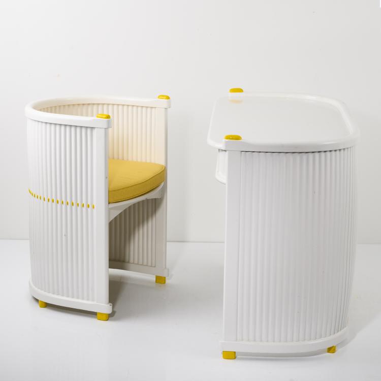 Bild 1 zu Objekt, Schreibtisch und Sessel, 1908, Hans G&uuml;nther Reinstein, Press-Stoff-M&ouml;bel-Gesellschaft, Wien oder Vereinigte M&ouml;belfabriken Germania, Bad Lauterberg, 159C 648