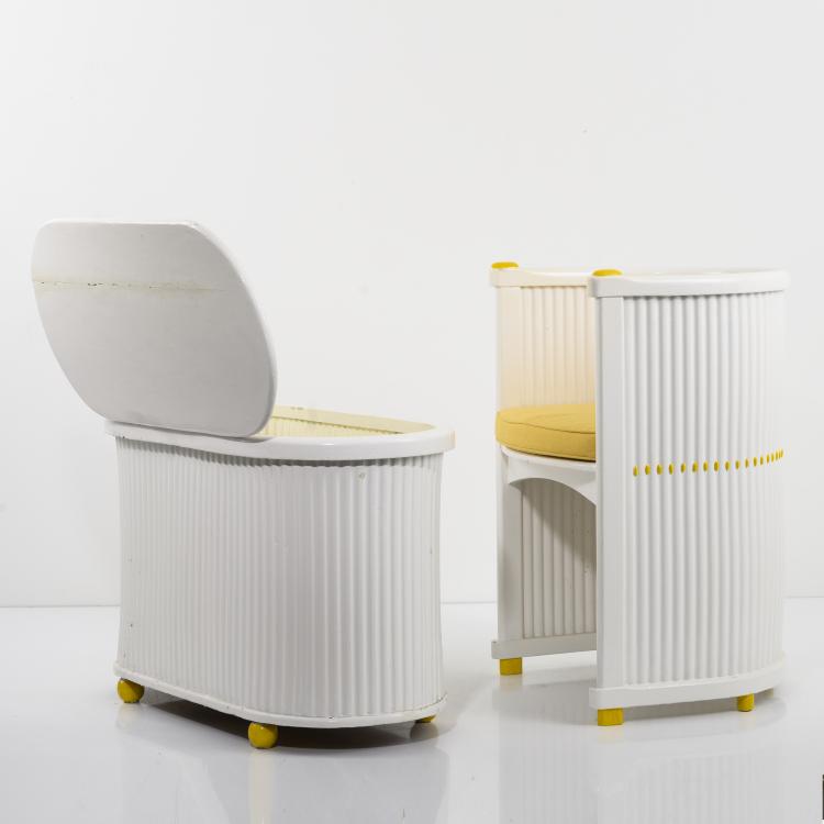 Bild 1 zu Objekt, Truhenbank und Sessel, 1908, Hans G&uuml;nther Reinstein, Press-Stoff-M&ouml;bel-Gesellschaft, Wien oder Vereinigte M&ouml;belfabriken Germania, Bad Lauterberg, 159C 649