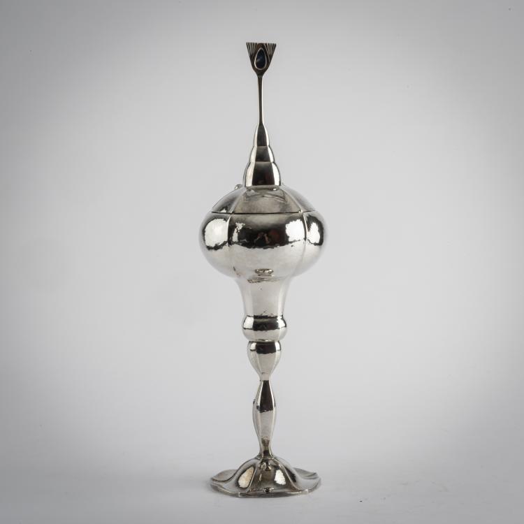 Bild 3 zu Objekt, Ciborium, 1912, Johannes Ludovicus Mathieu Lauweriks, Hagener Silberschmiede; Zwollo, Frans, 160A 31