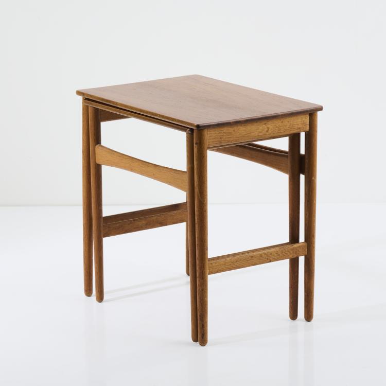Bild 1 zu Objekt, Two nesting tables, 1950s, Hans J. Wegner, M&ouml;belfabrik Andreas Tuck, Kopenhagen, 167B 476