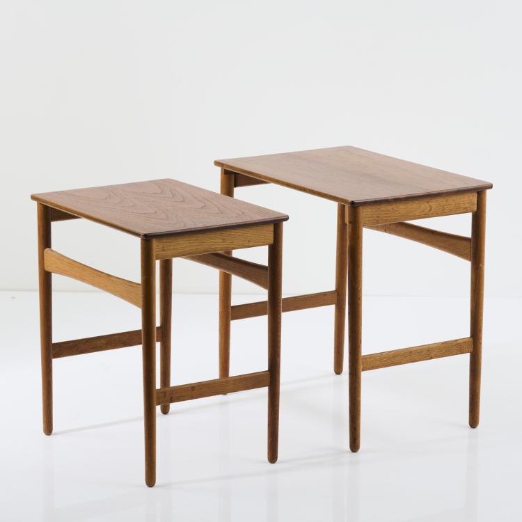 Bild 2 zu Objekt, Two nesting tables, 1950s, Hans J. Wegner, M&ouml;belfabrik Andreas Tuck, Kopenhagen, 167B 476