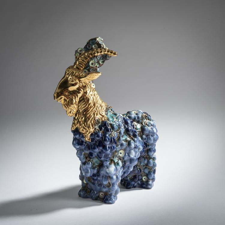 Bild 1 zu Objekt, 'Weintraubenbock', 1907-08, Michael Powolny, Vereinige Wiener und Gmundner Keramik, 160A 54