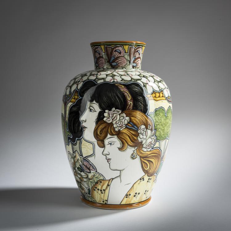 Hauptbild zu Objekt, Vase, um 1900, Societ&agrave; Ceramica di Colonnata, Sesto Fiorentino, 159C 595