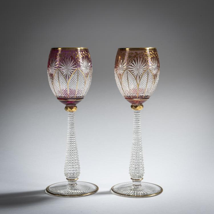 Hauptbild zu Objekt, Zwei Weingl&auml;ser, 1920er Jahre, Baccarat, Paris, 159B 81